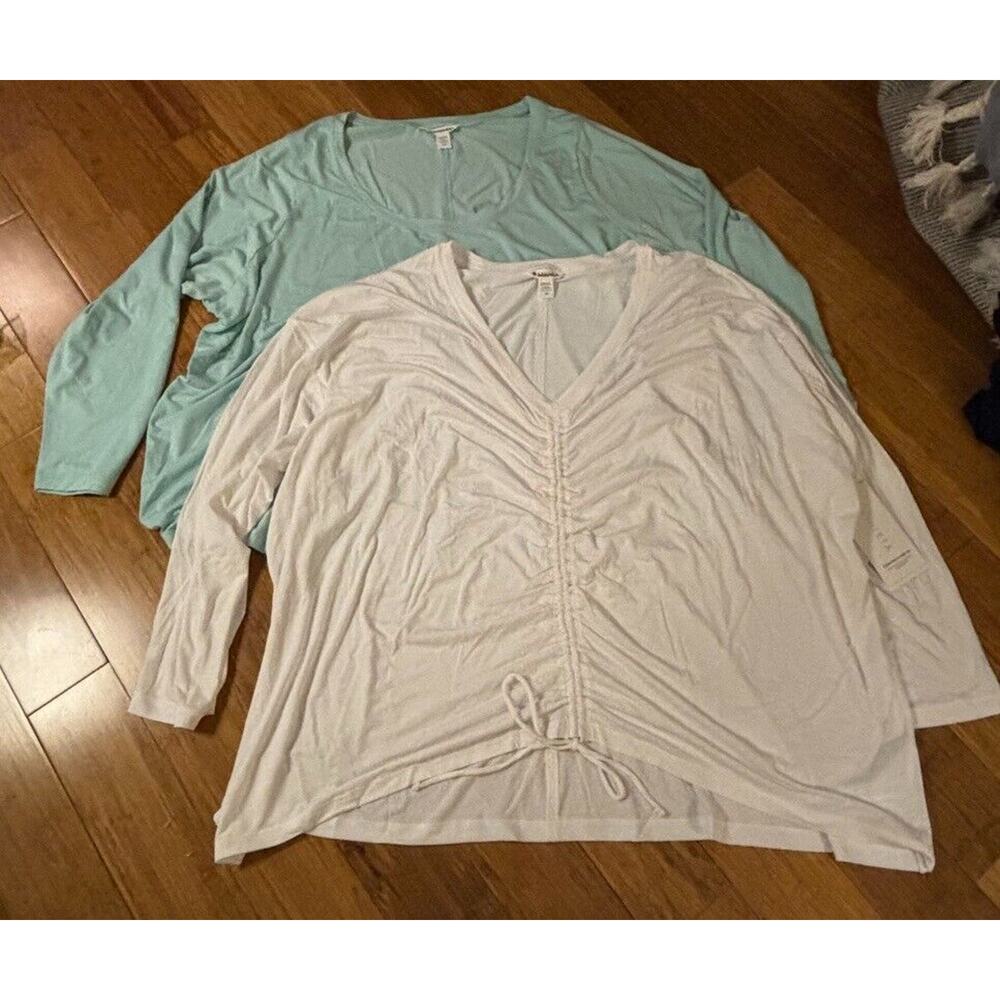 Athleta Crossover Ruched & Stratus Tops Size 3X NWT $139 Value LOT OF 2 Basics - Picture 2 of 10